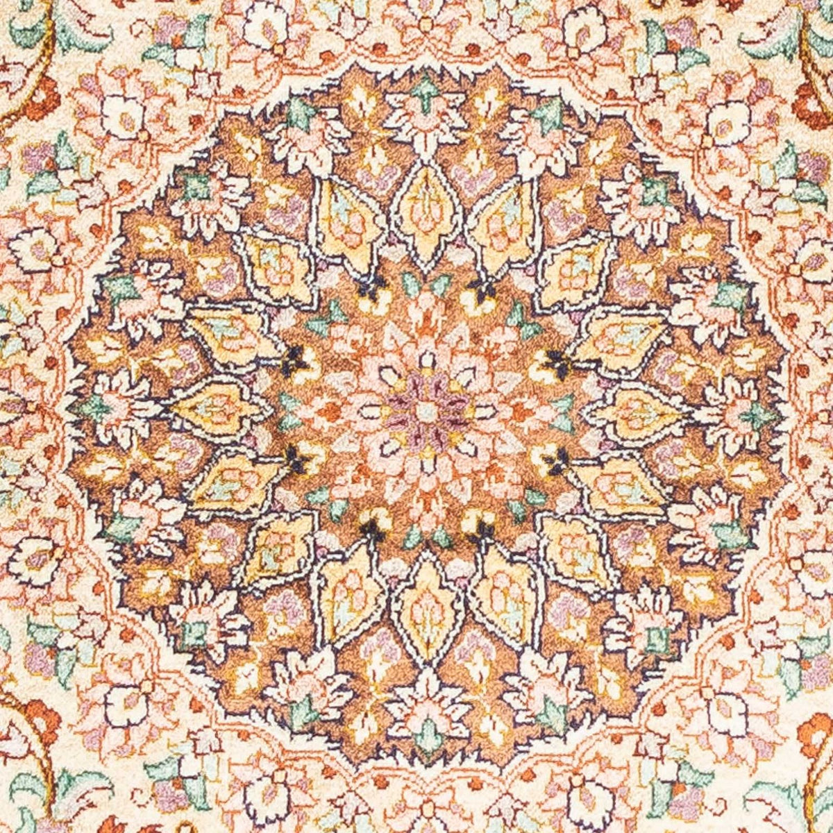 Alfombra persa - Ghom - 123 x 76 cm - beige