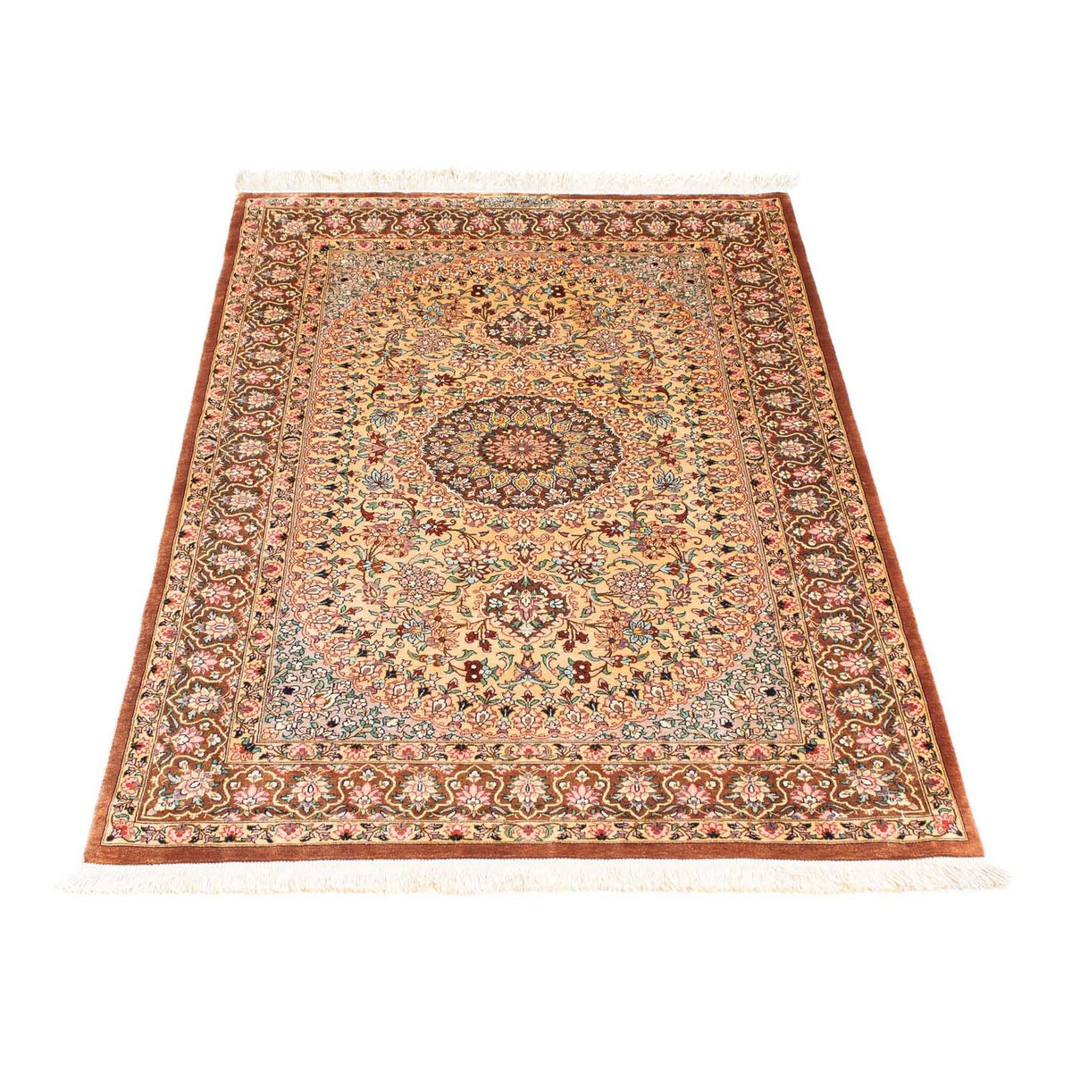 Alfombra persa - Ghom - 123 x 76 cm - beige