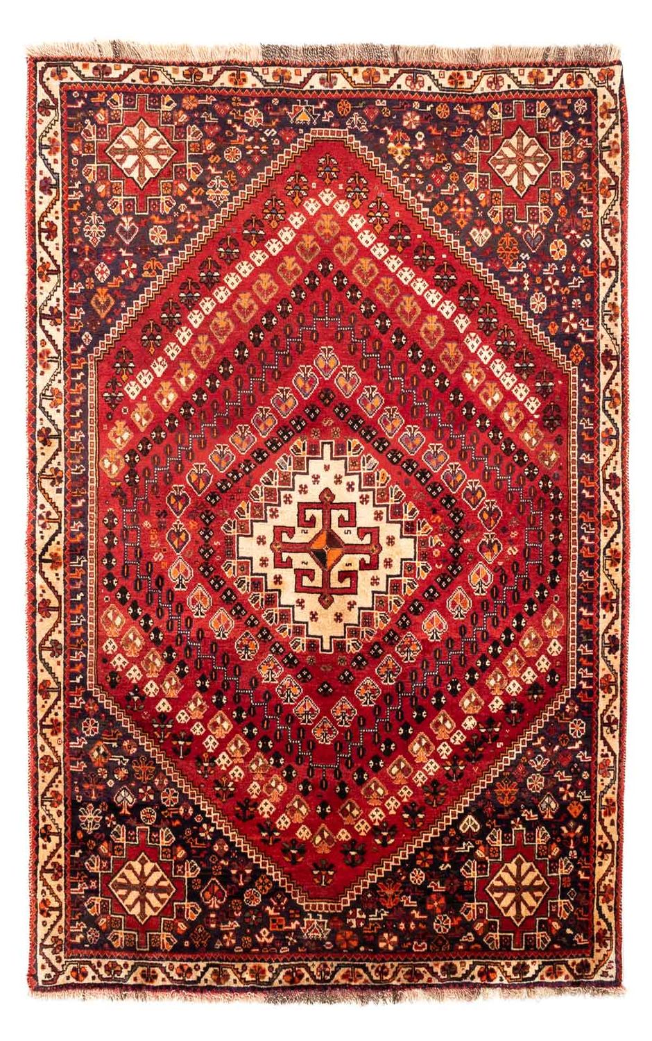 Alfombra persa - Nómada - 256 x 163 cm - rojo oscuro