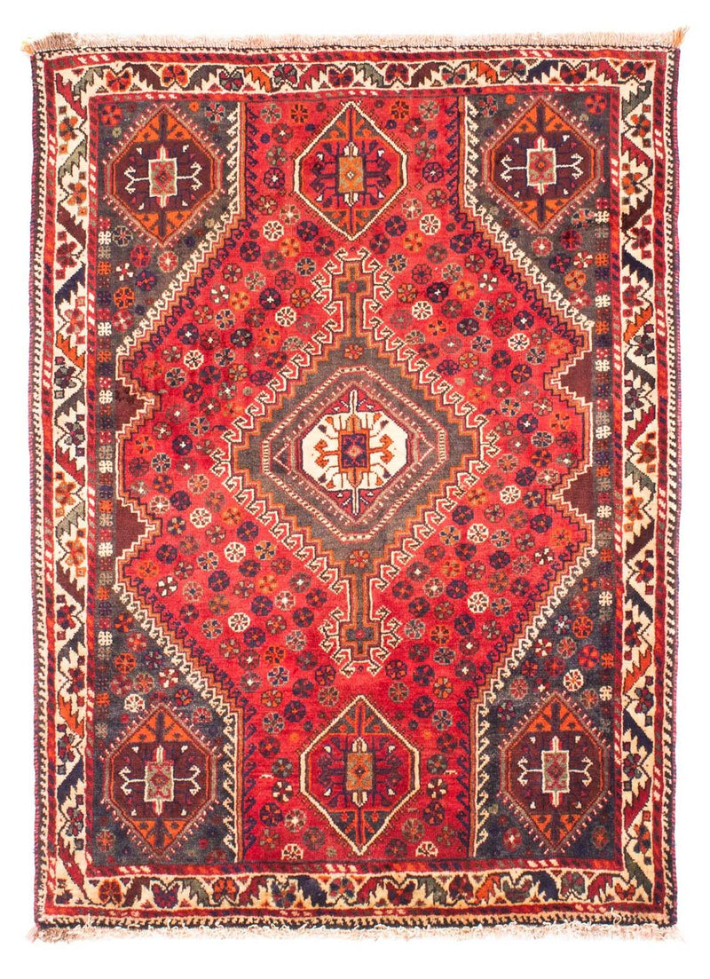 Alfombra persa - Nómada - 159 x 120 cm - rojo oscuro