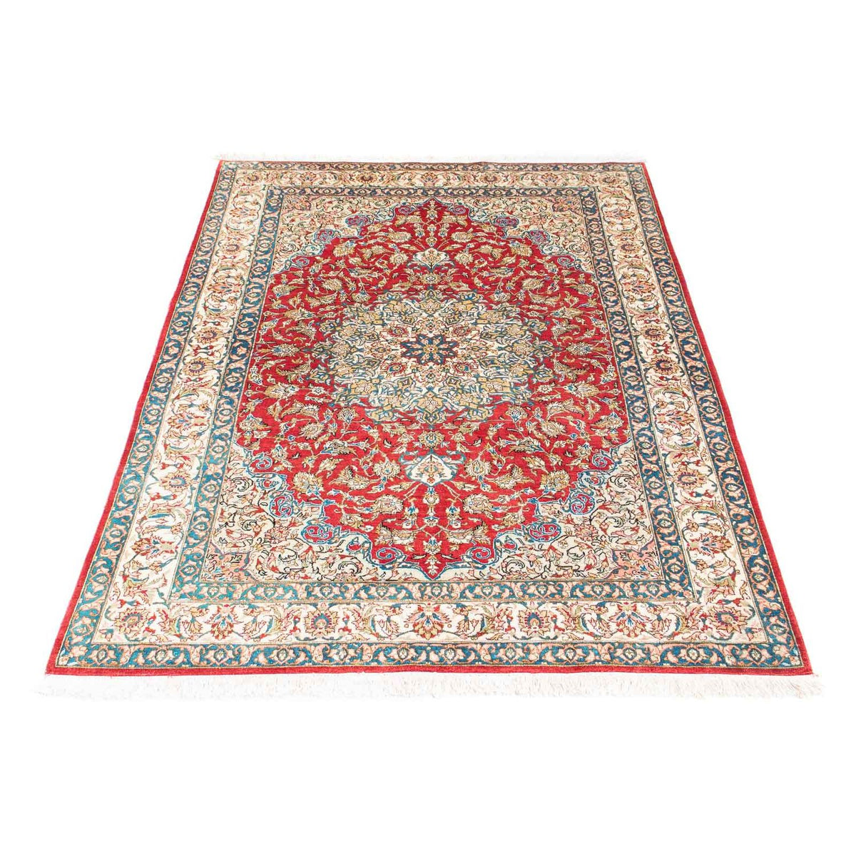 Alfombra persa - Ghom - 156 x 98 cm - rojo