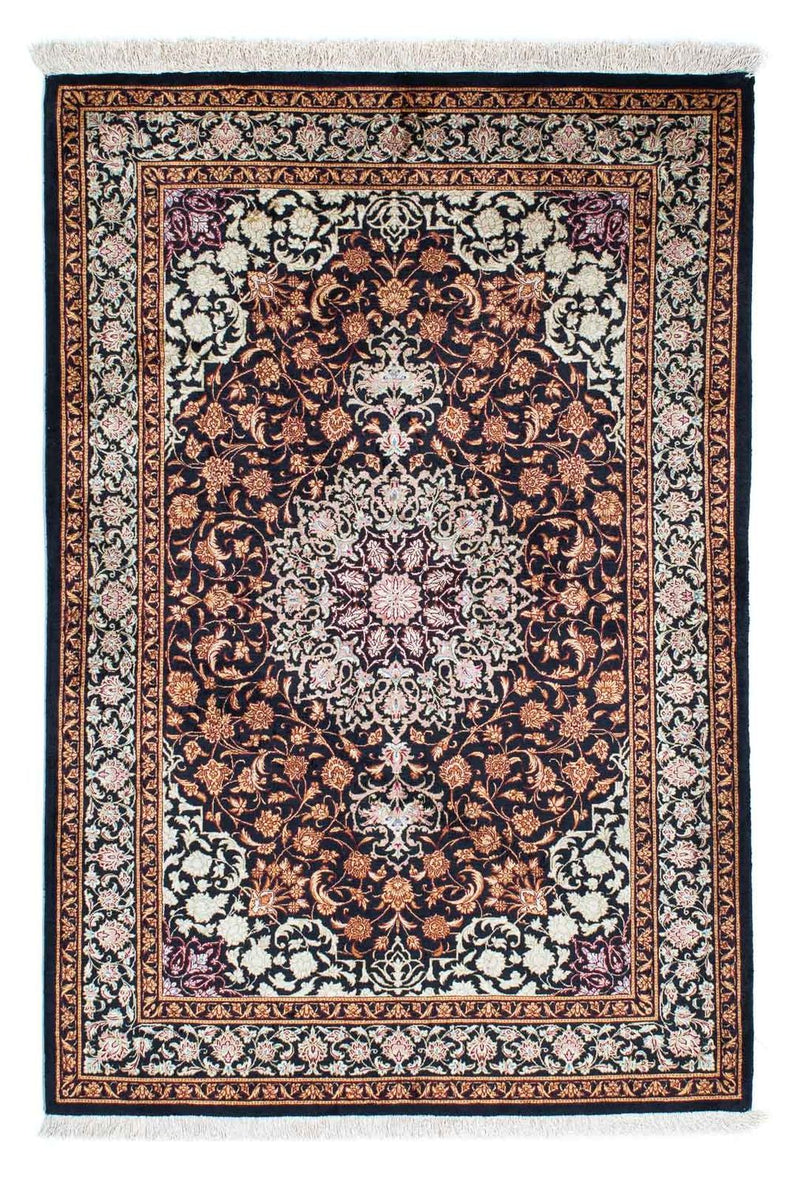 Alfombra persa - Ghom - 149 x 100 cm - azul oscuro