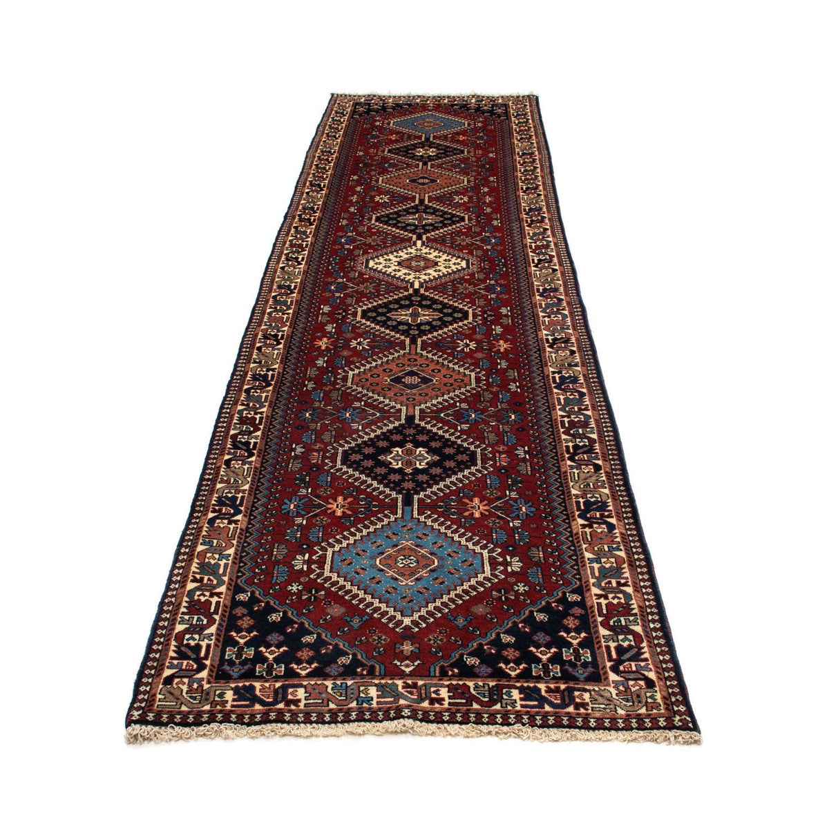 Alfombra de pasillo Alfombra persa - Nómada - 373 x 80 cm - rojo oscuro