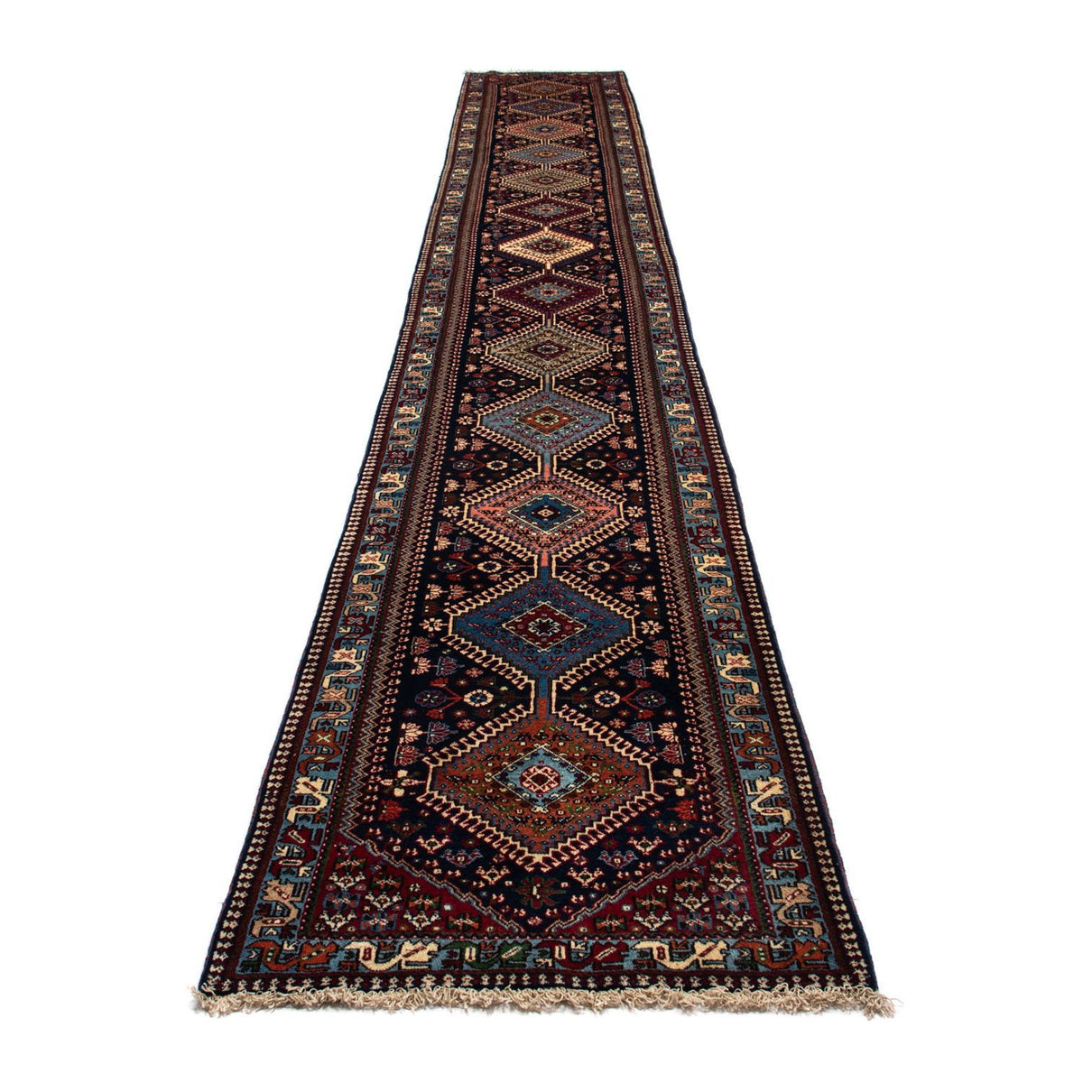 Alfombra de pasillo Alfombra persa - Nómada - 580 x 83 cm - azul oscuro