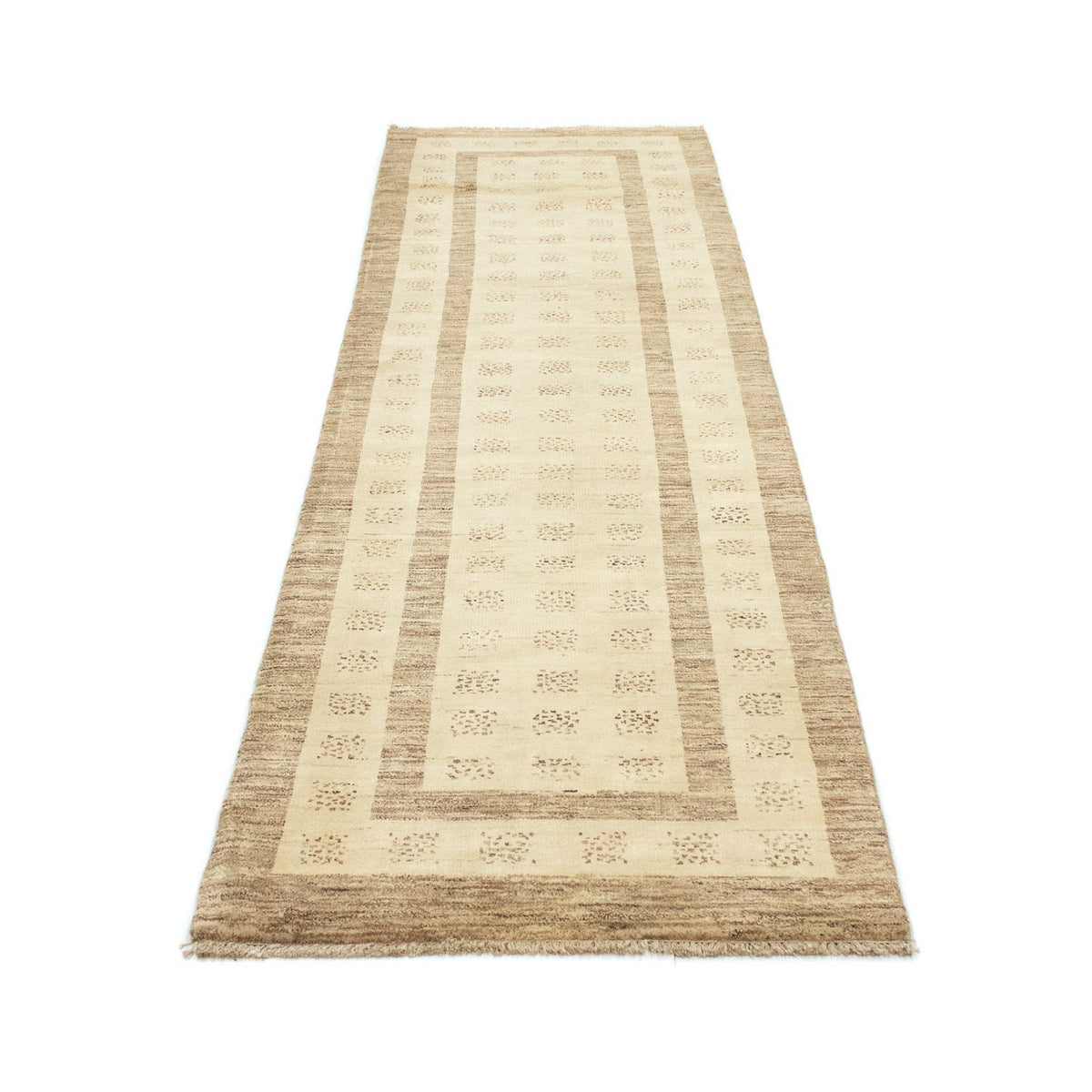Alfombra de pasillo Alfombra Gabbeh - Indus - 295 x 79 cm - beige