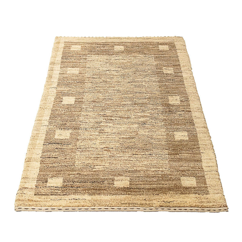Alfombra Gabbeh - Indus - 126 x 77 cm - marrón claro