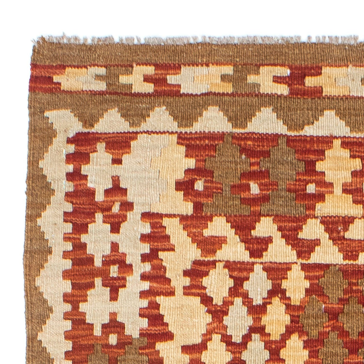 Alfombra de pasillo Alfombra Kelim - Oriental - 197 x 79 cm - beige