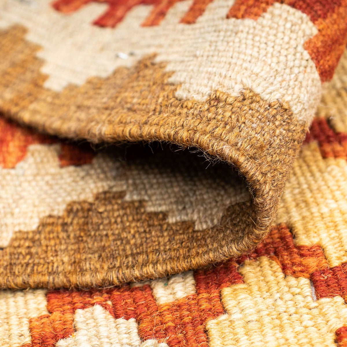 Alfombra de pasillo Alfombra Kelim - Oriental - 197 x 79 cm - beige