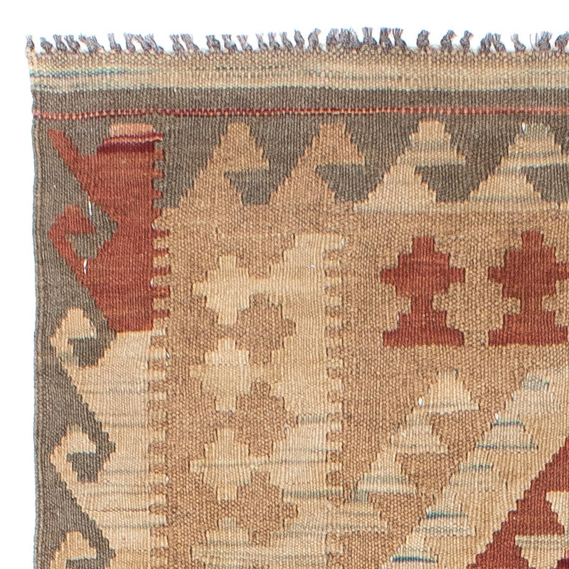 Alfombra de pasillo Alfombra Kelim - Oriental - 212 x 79 cm - marrón claro
