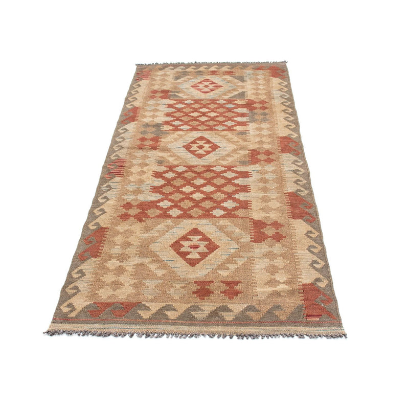 Alfombra de pasillo Alfombra Kelim - Oriental - 212 x 79 cm - marrón claro
