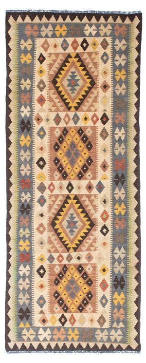 Alfombra de pasillo Alfombra Kelim - Oriental - 208 x 82 cm - beige