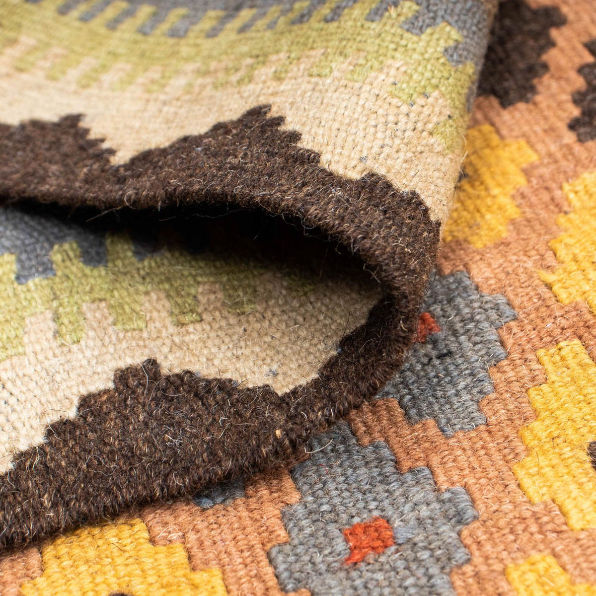 Alfombra de pasillo Alfombra Kelim - Oriental - 208 x 82 cm - beige