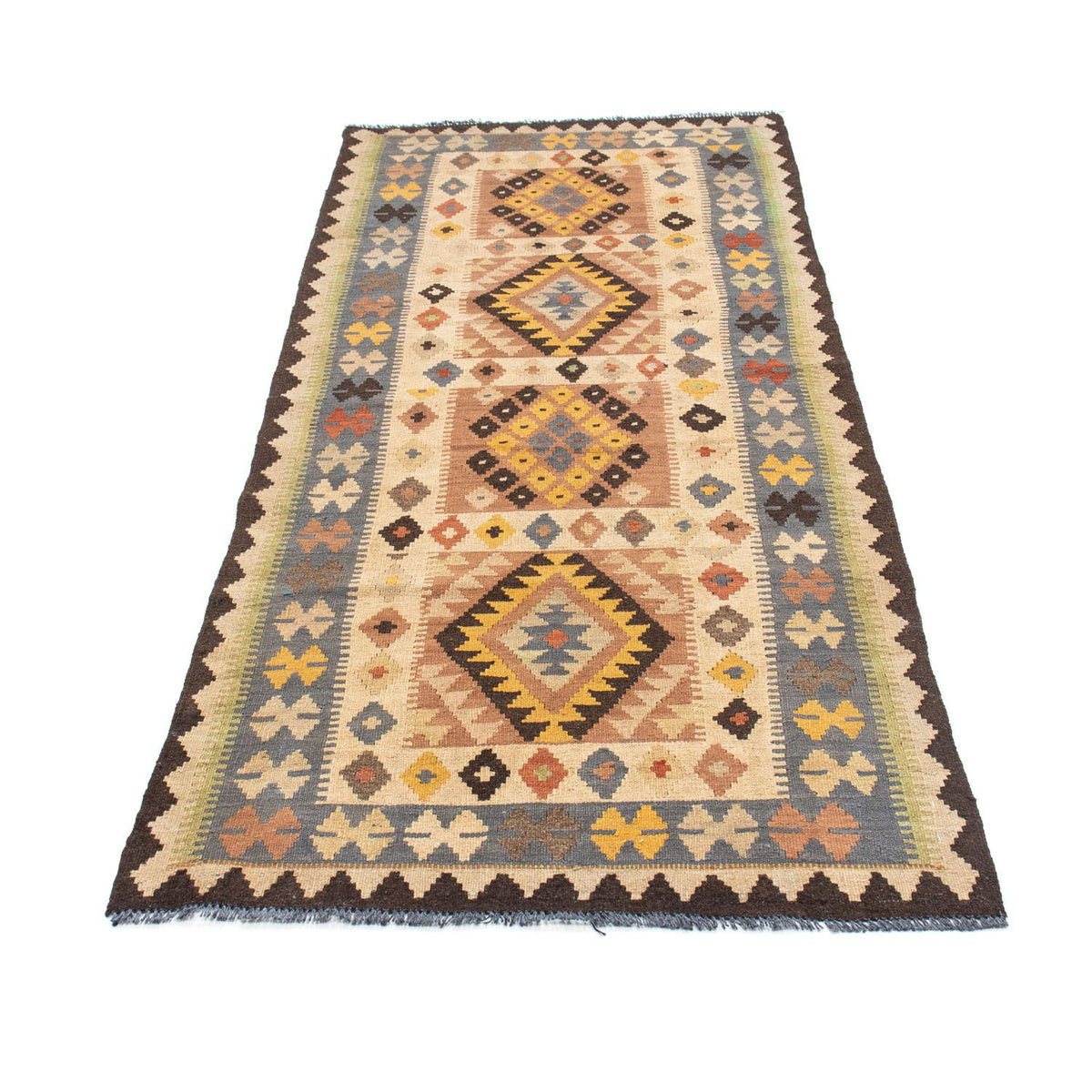 Alfombra de pasillo Alfombra Kelim - Oriental - 208 x 82 cm - beige
