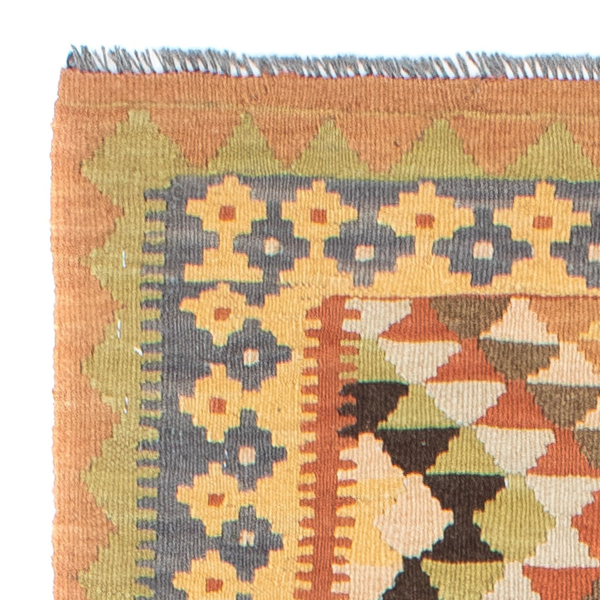 Alfombra de pasillo Alfombra Kelim - Oriental - 200 x 91 cm - marrón claro