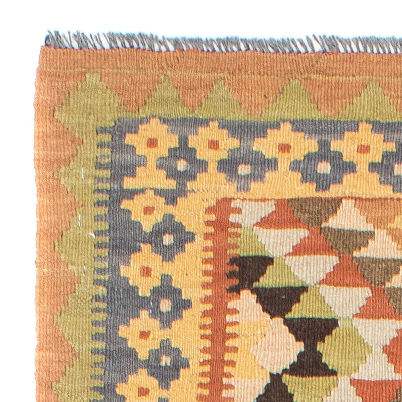 Alfombra de pasillo Alfombra Kelim - Oriental - 200 x 91 cm - marrón claro