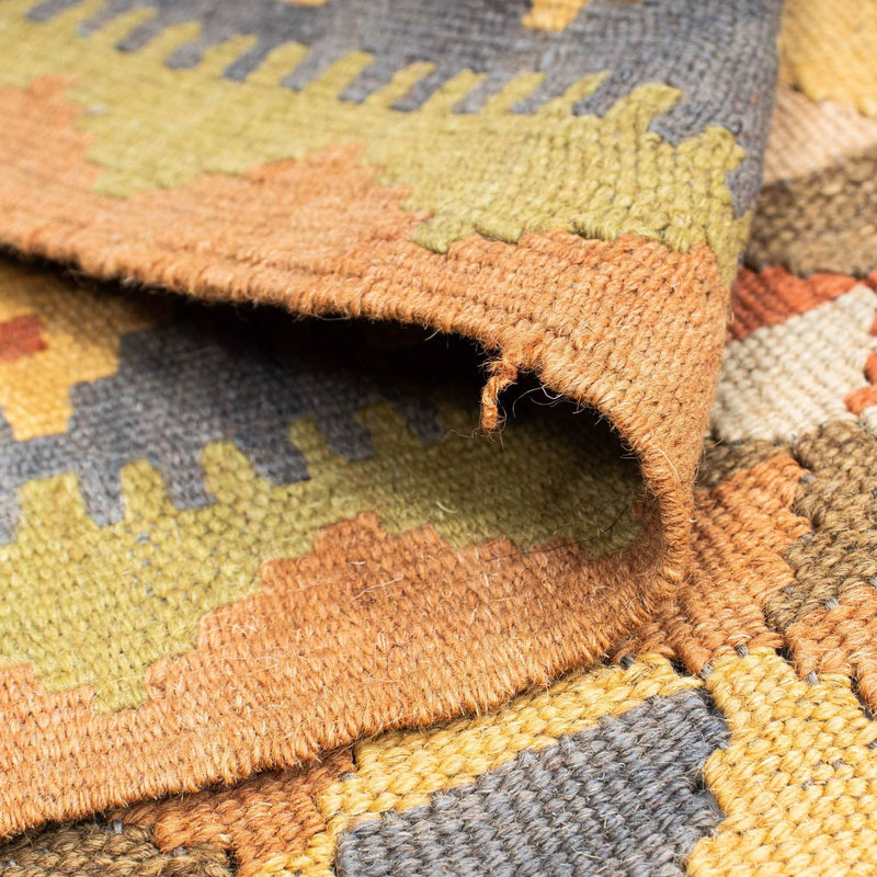 Alfombra de pasillo Alfombra Kelim - Oriental - 200 x 91 cm - marrón claro