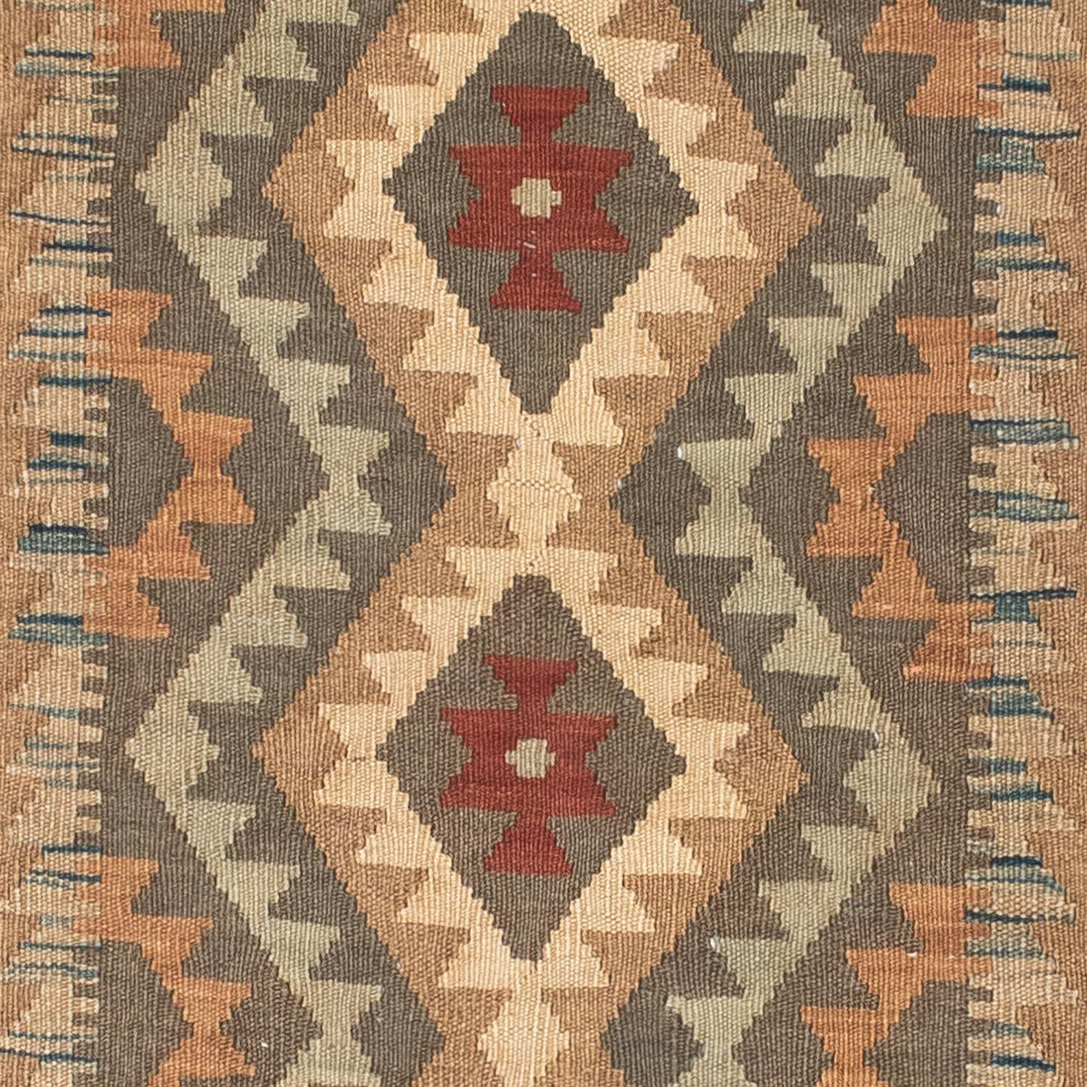 Alfombra de pasillo Alfombra Kelim - Oriental - 192 x 83 cm - marrón claro