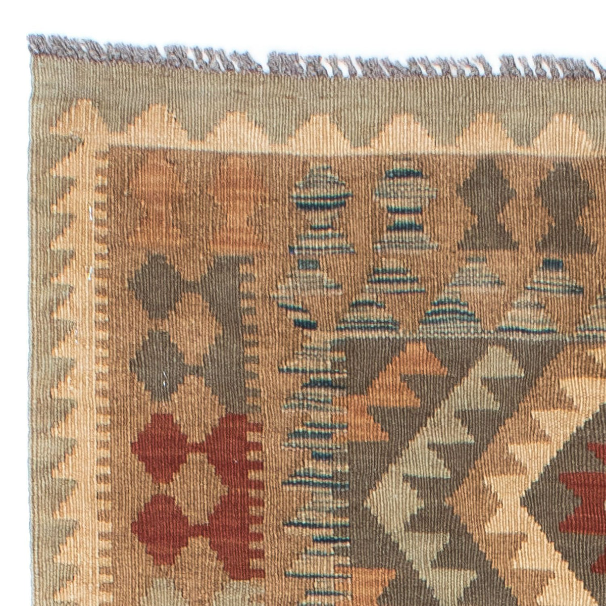 Alfombra de pasillo Alfombra Kelim - Oriental - 192 x 83 cm - marrón claro