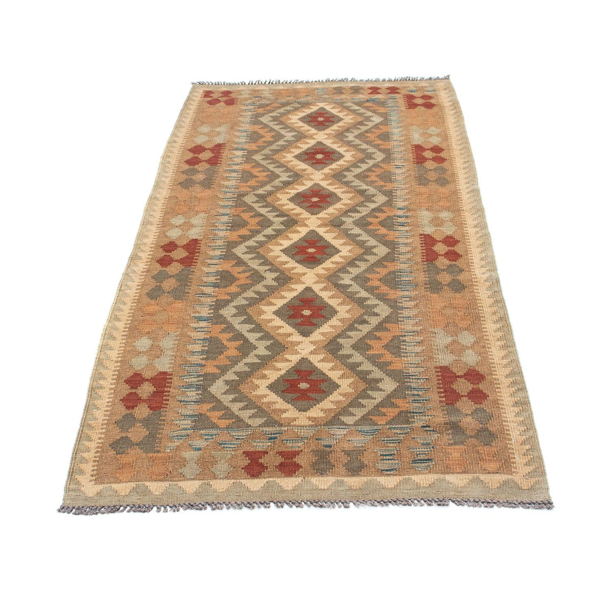 Alfombra de pasillo Alfombra Kelim - Oriental - 192 x 83 cm - marrón claro