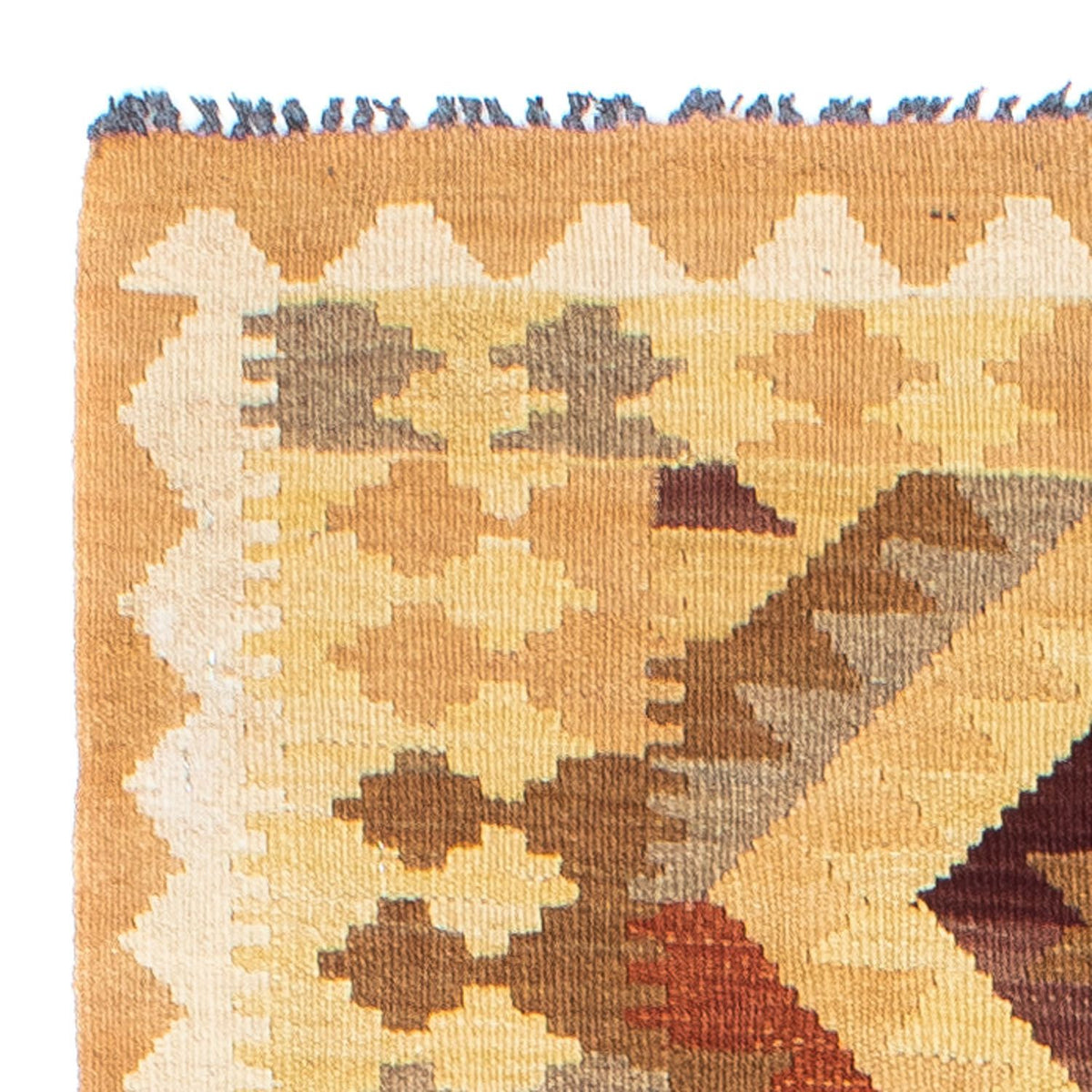 Alfombra de pasillo Alfombra Kelim - Oriental - 191 x 77 cm - marrón claro