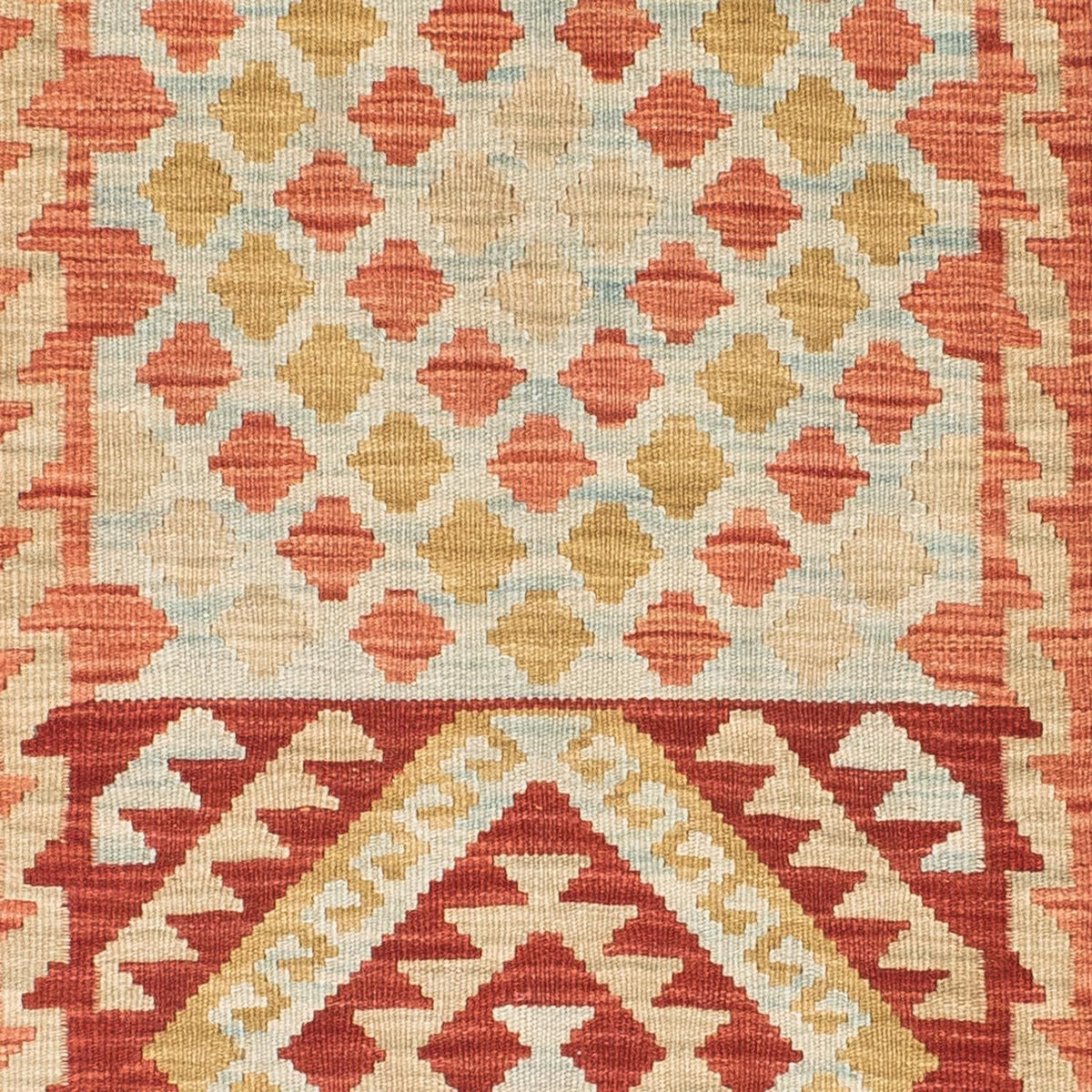 Alfombra de pasillo Alfombra Kelim - Oriental - 193 x 84 cm - rojo claro