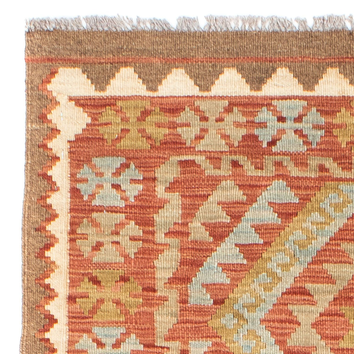 Alfombra de pasillo Alfombra Kelim - Oriental - 193 x 84 cm - rojo claro