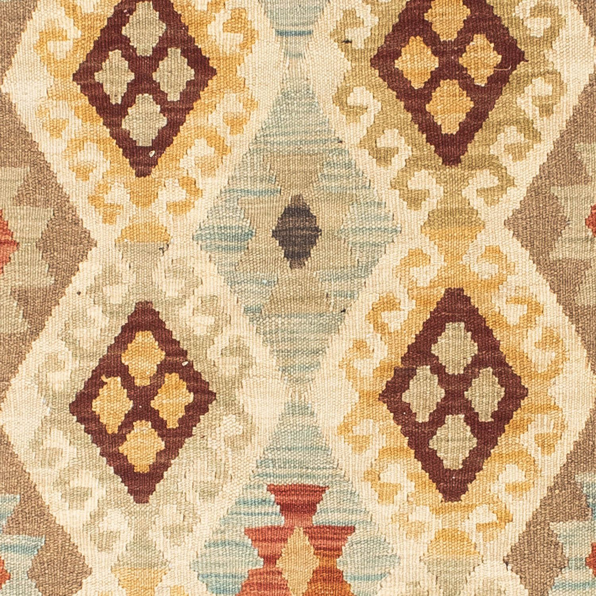 Alfombra de pasillo Alfombra Kelim - Oriental - 201 x 78 cm - beige