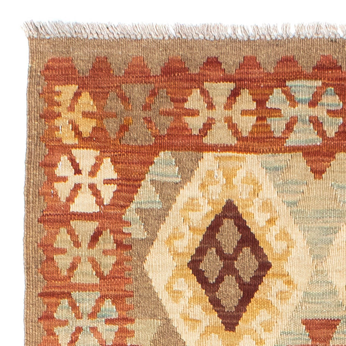 Alfombra de pasillo Alfombra Kelim - Oriental - 201 x 78 cm - beige