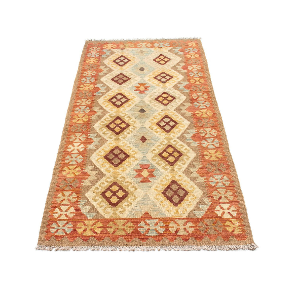 Alfombra de pasillo Alfombra Kelim - Oriental - 201 x 78 cm - beige