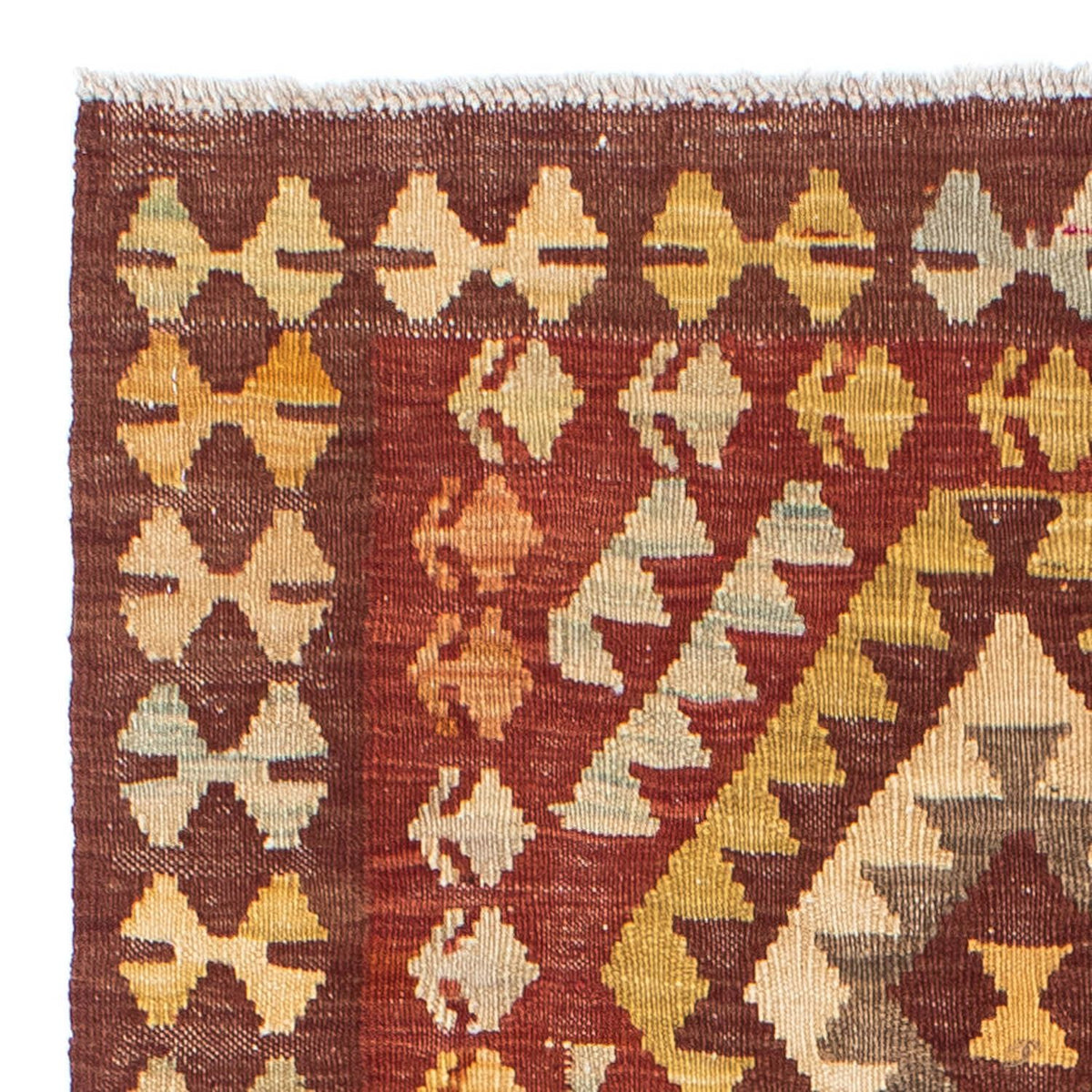 Alfombra de pasillo Alfombra Kelim - Oriental - 189 x 78 cm - rojo oscuro