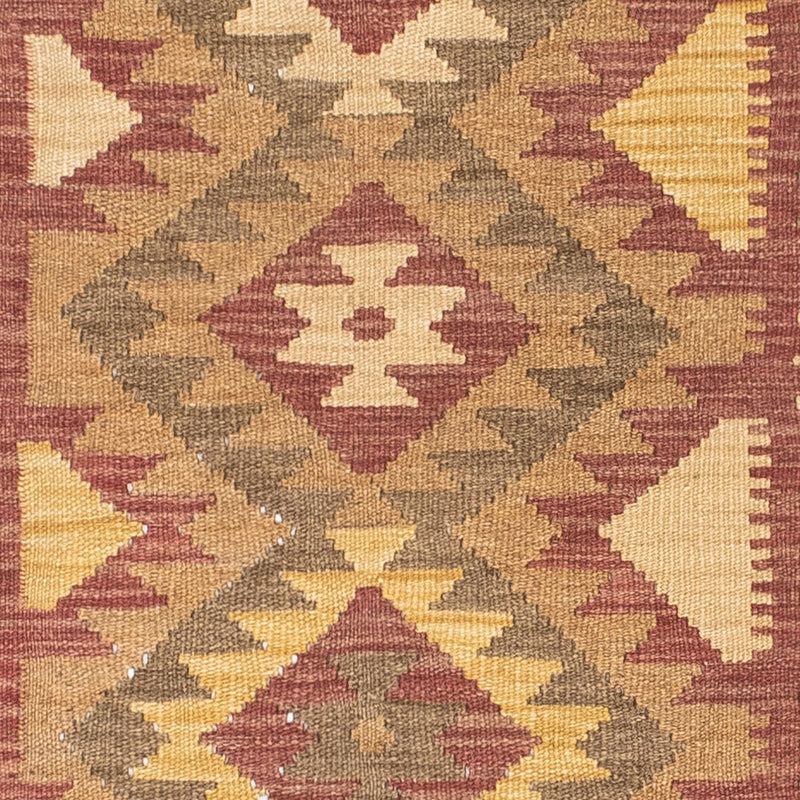 Alfombra de pasillo Alfombra Kelim - Oriental - 192 x 77 cm - marrón claro