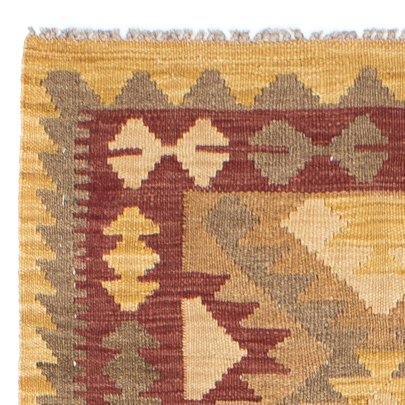 Alfombra de pasillo Alfombra Kelim - Oriental - 192 x 77 cm - marrón claro