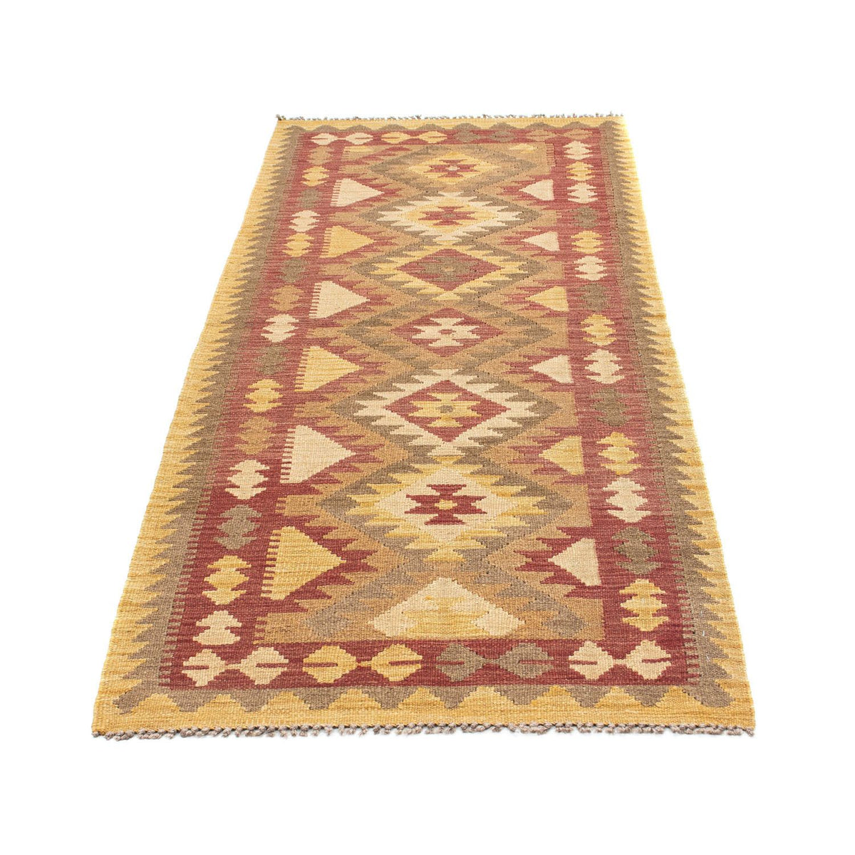 Alfombra de pasillo Alfombra Kelim - Oriental - 192 x 77 cm - marrón claro
