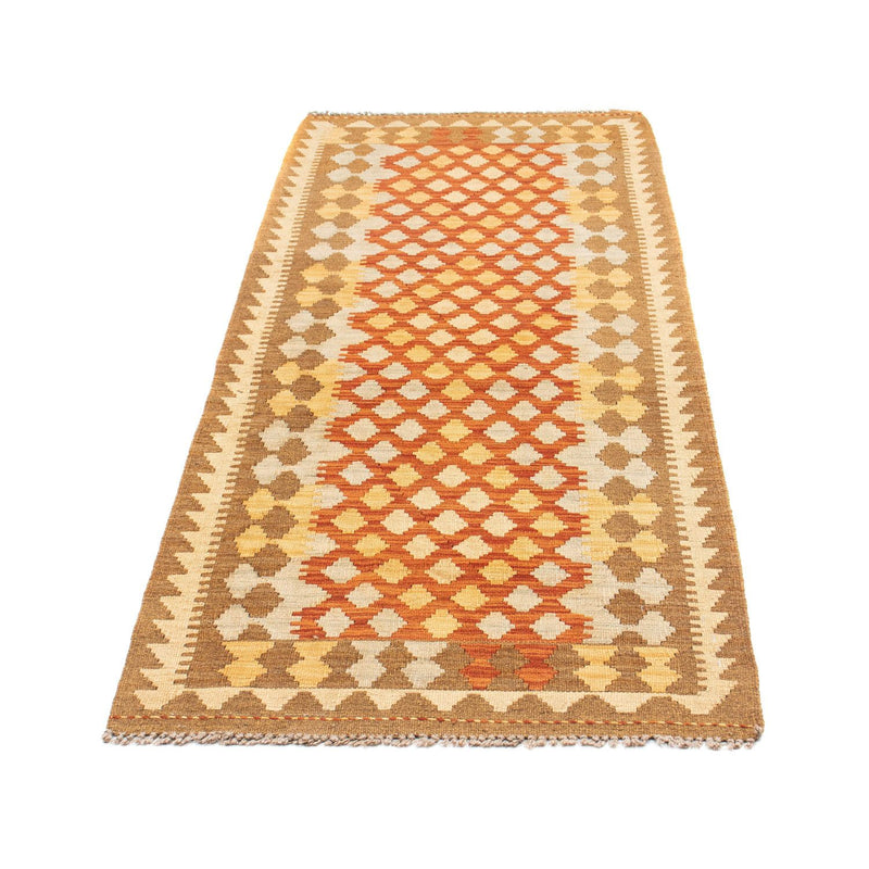 Alfombra de pasillo Alfombra Kelim - Oriental - 191 x 74 cm - marrón claro