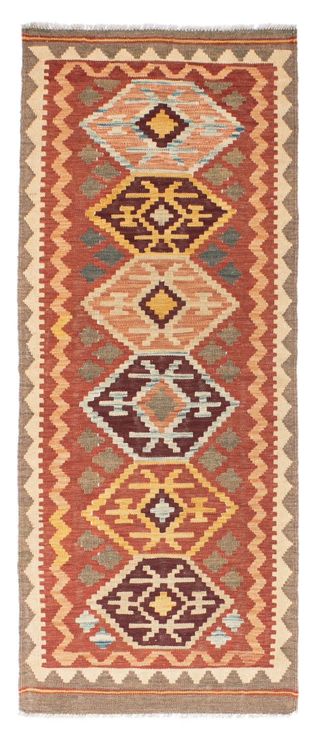 Alfombra de pasillo Alfombra Kelim - Oriental - 193 x 75 cm - marrón