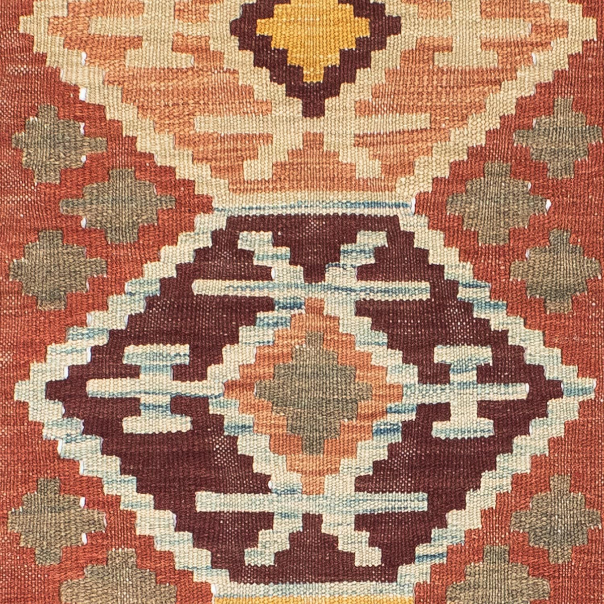 Alfombra de pasillo Alfombra Kelim - Oriental - 193 x 75 cm - marrón