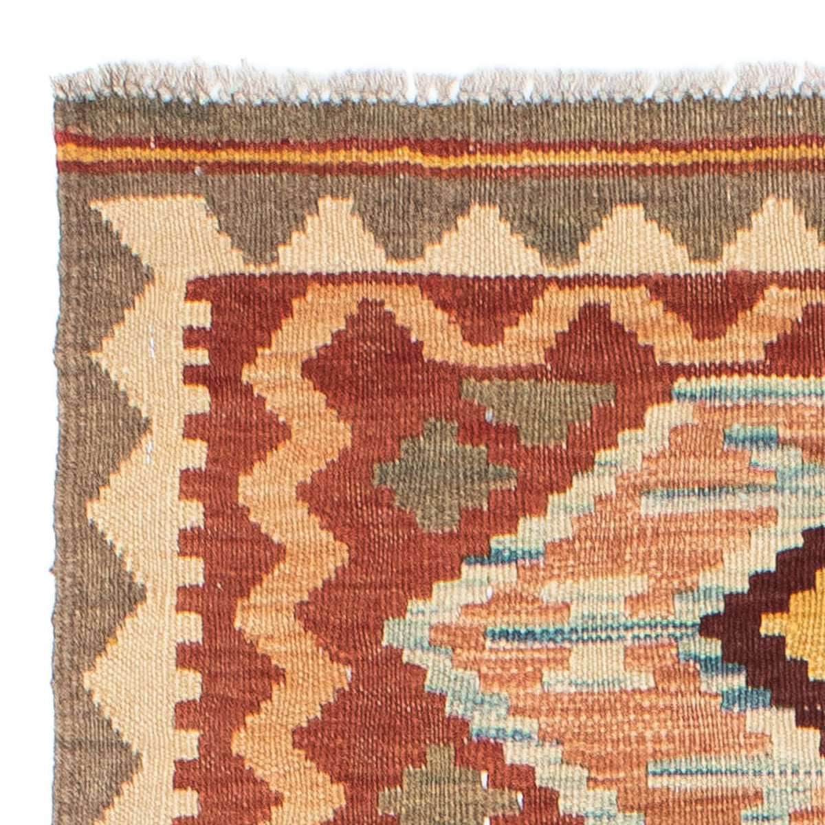 Alfombra de pasillo Alfombra Kelim - Oriental - 193 x 75 cm - marrón