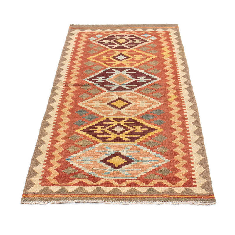 Alfombra de pasillo Alfombra Kelim - Oriental - 193 x 75 cm - marrón