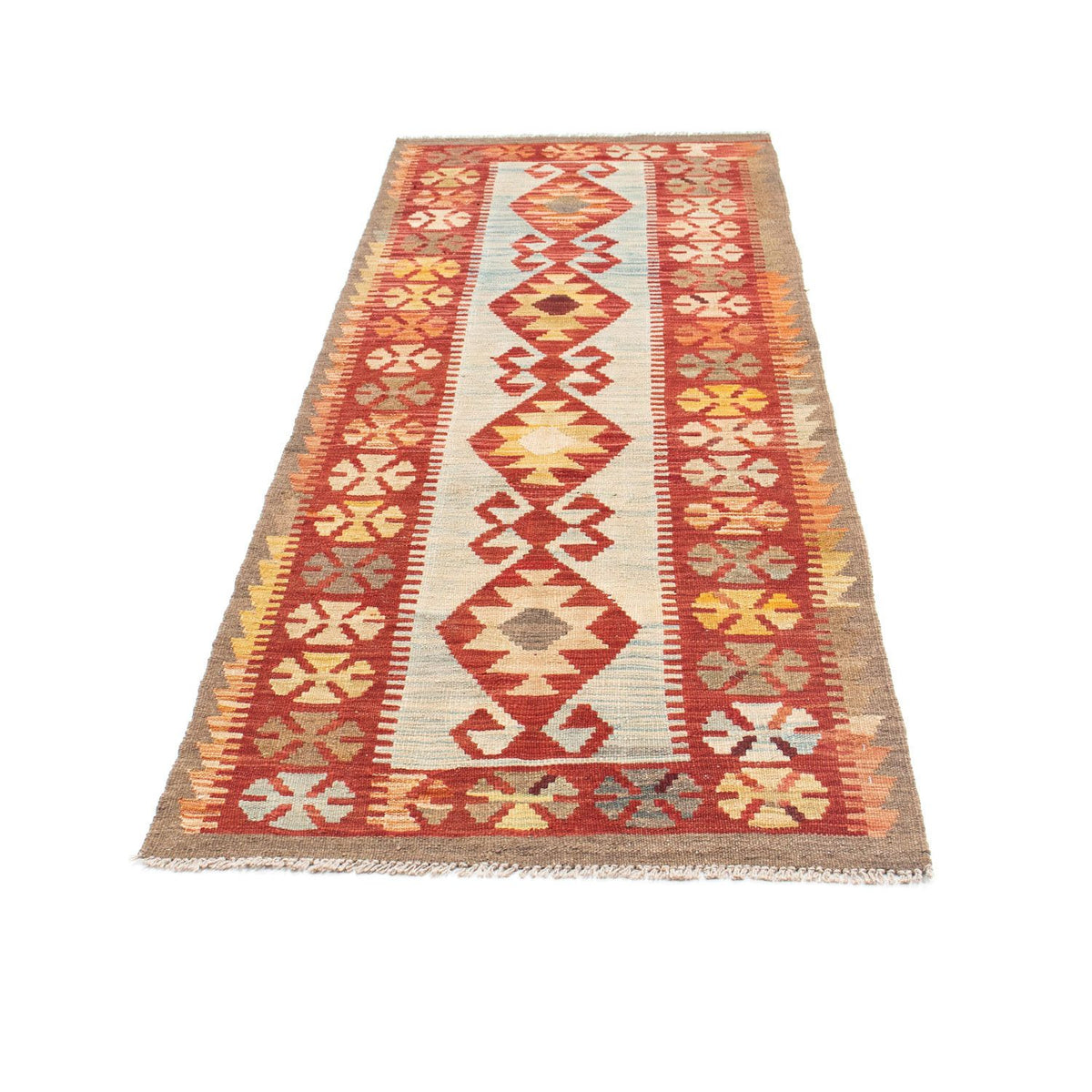 Alfombra de pasillo Alfombra Kelim - Oriental - 206 x 77 cm - beige