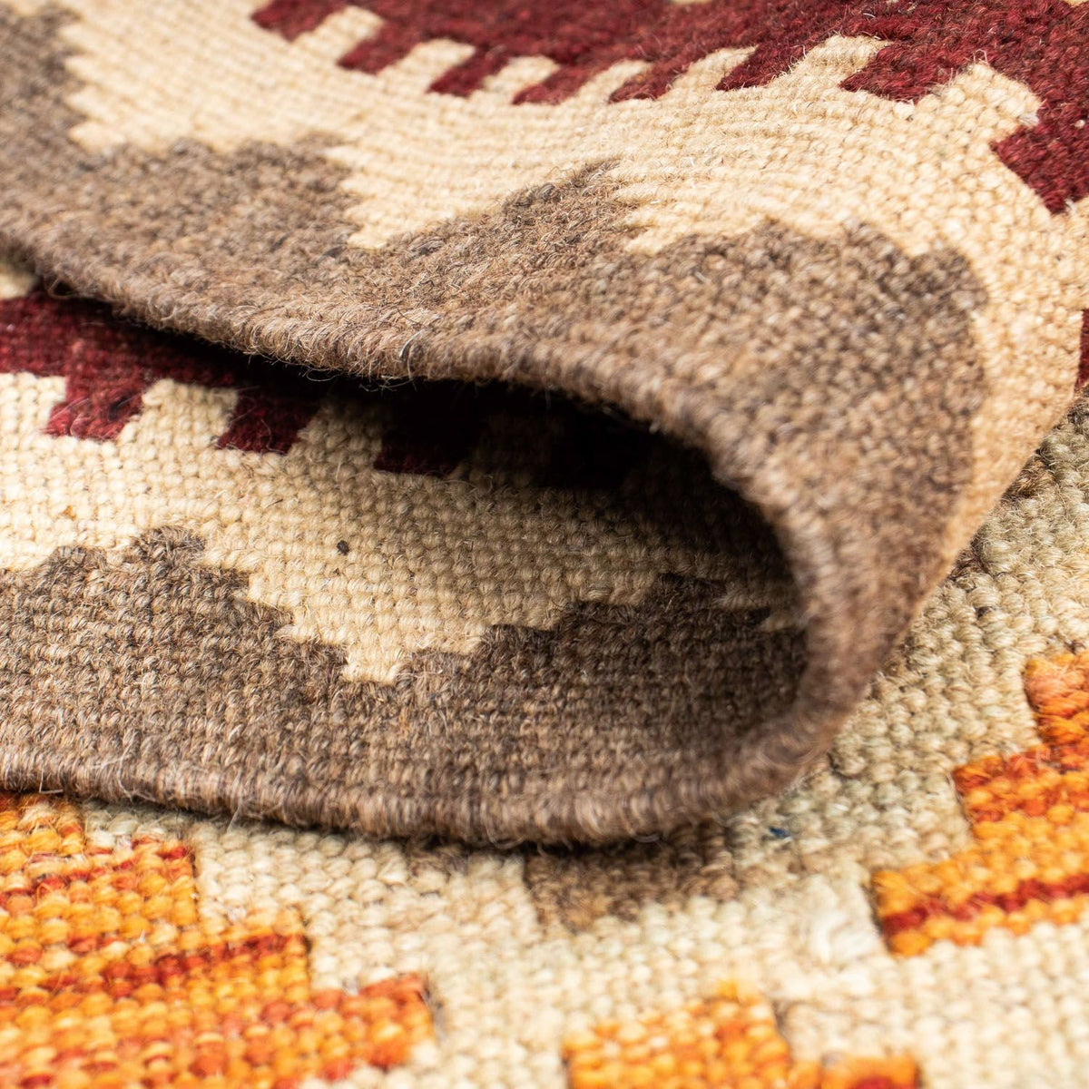 Alfombra de pasillo Alfombra Kelim - Oriental - 202 x 73 cm - beige