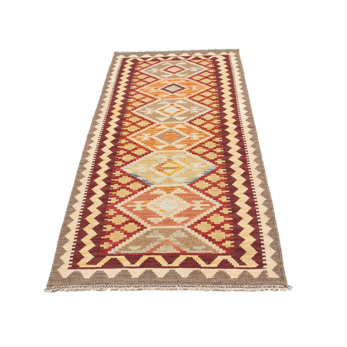 Alfombra de pasillo Alfombra Kelim - Oriental - 202 x 73 cm - beige