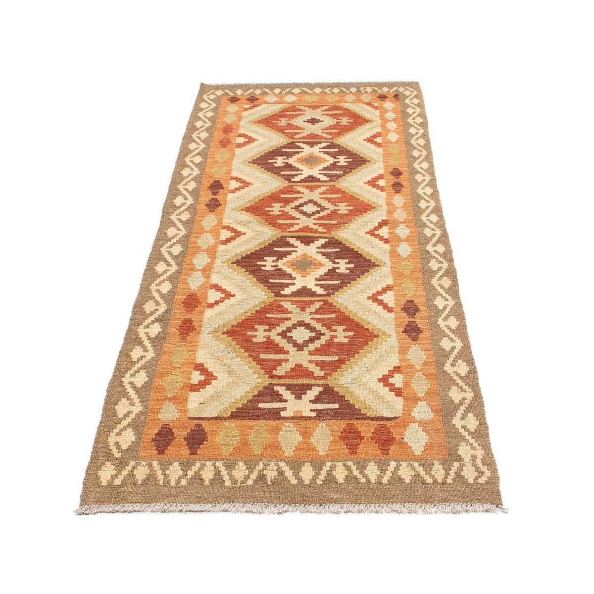 Alfombra de pasillo Alfombra Kelim - Oriental - 203 x 73 cm - beige