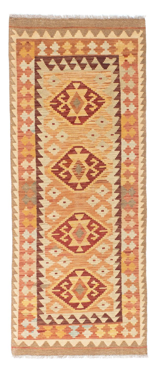 Alfombra de pasillo Alfombra Kelim - Oriental - 189 x 75 cm - marrón claro