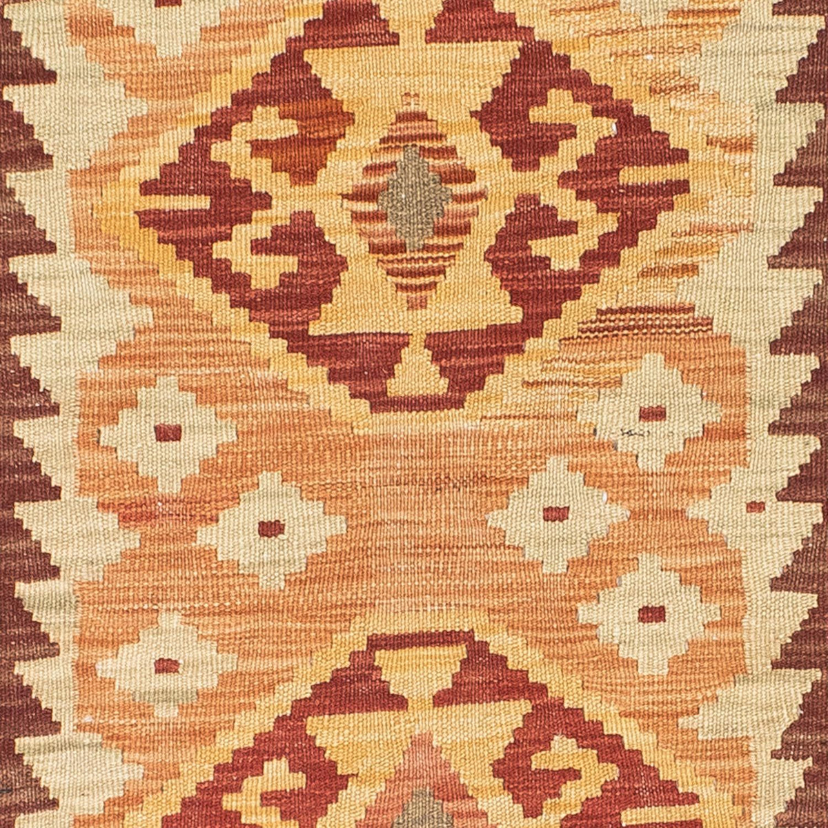 Alfombra de pasillo Alfombra Kelim - Oriental - 189 x 75 cm - marrón claro