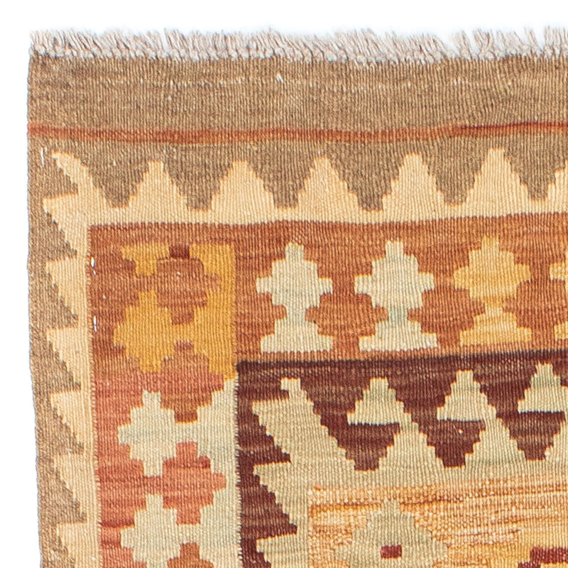 Alfombra de pasillo Alfombra Kelim - Oriental - 189 x 75 cm - marrón claro