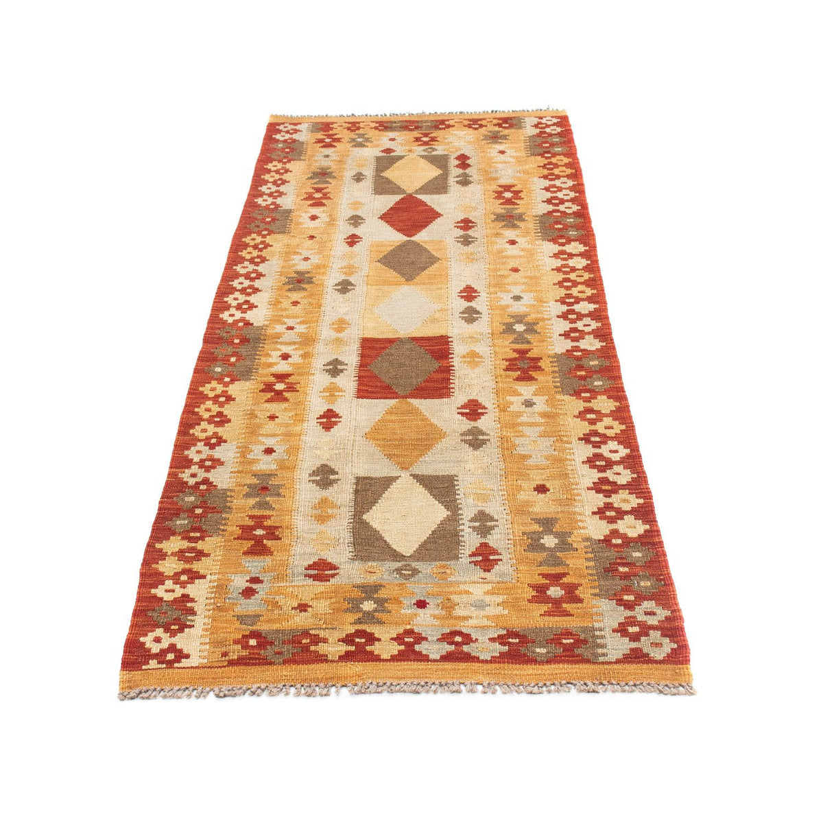 Alfombra de pasillo Alfombra Kelim - Oriental - 196 x 72 cm - beige