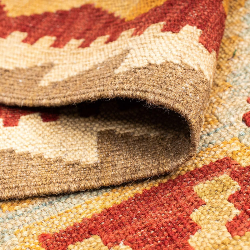 Alfombra de pasillo Alfombra Kelim - Oriental - 196 x 76 cm - marrón claro