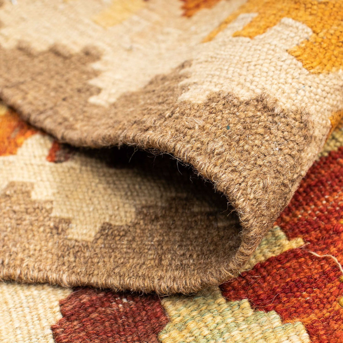 Alfombra de pasillo Alfombra Kelim - Oriental - 202 x 75 cm - beige