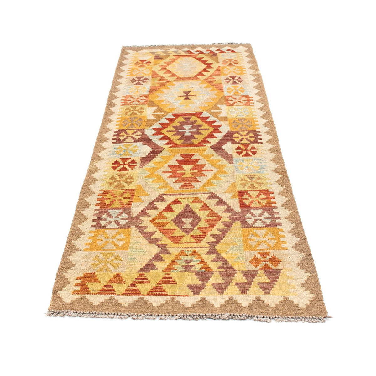 Alfombra de pasillo Alfombra Kelim - Oriental - 202 x 75 cm - beige