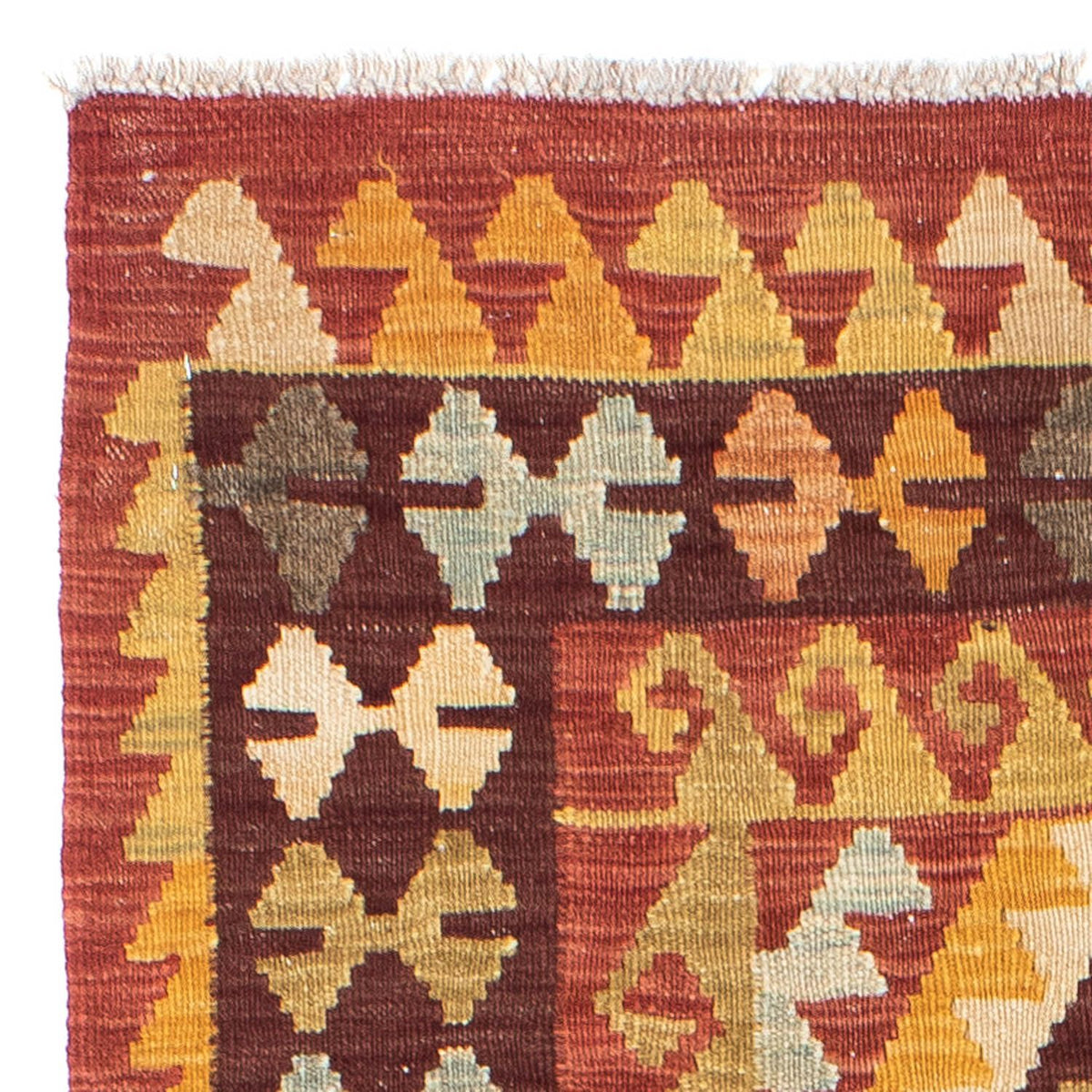 Alfombra de pasillo Alfombra Kelim - Oriental - 204 x 77 cm - rojo